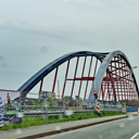 Neue Weserbrücke bei Stolzenau berg